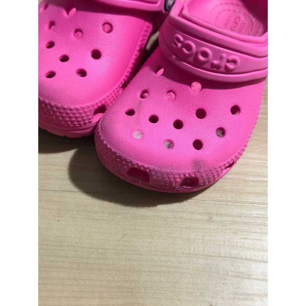 Crocs Classic Clog Pink 7 Toddler Girls Lightweight Breathable Slip On